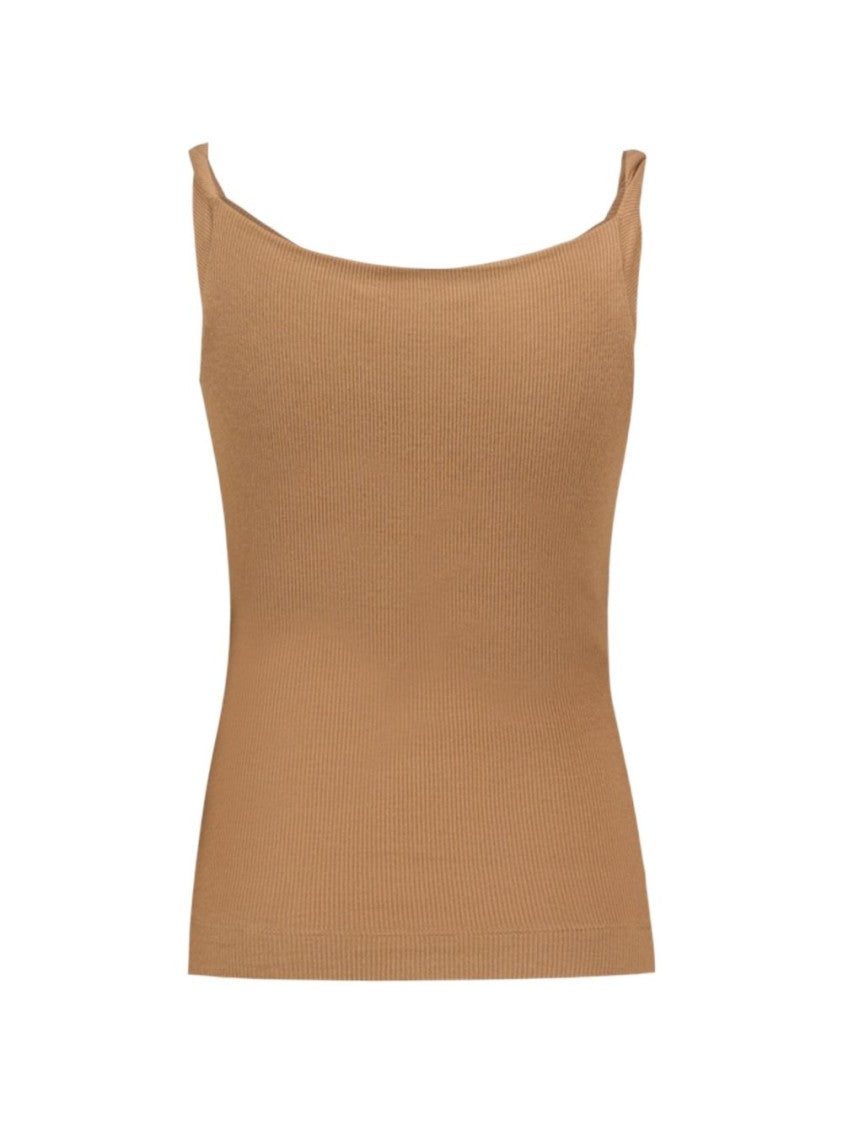 Vivienne Westwood Ribbed Knit Twisted Shoulder Strap Top