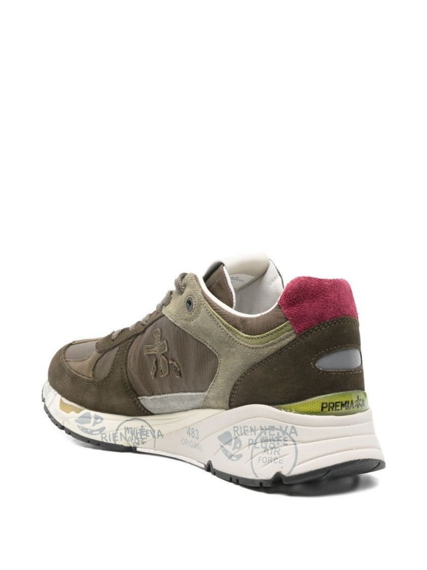 Premiata Premium Green Leather Sneakers