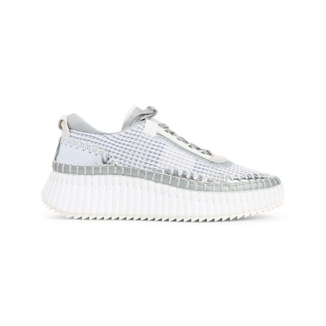 Chloé Metallic Mesh Sneakers With Reflective Finish