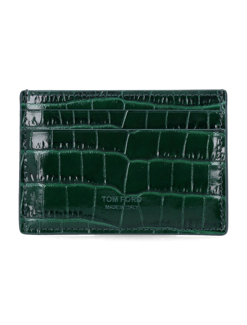 Tom Ford Crocodile-Embossed Leather Card Holder
