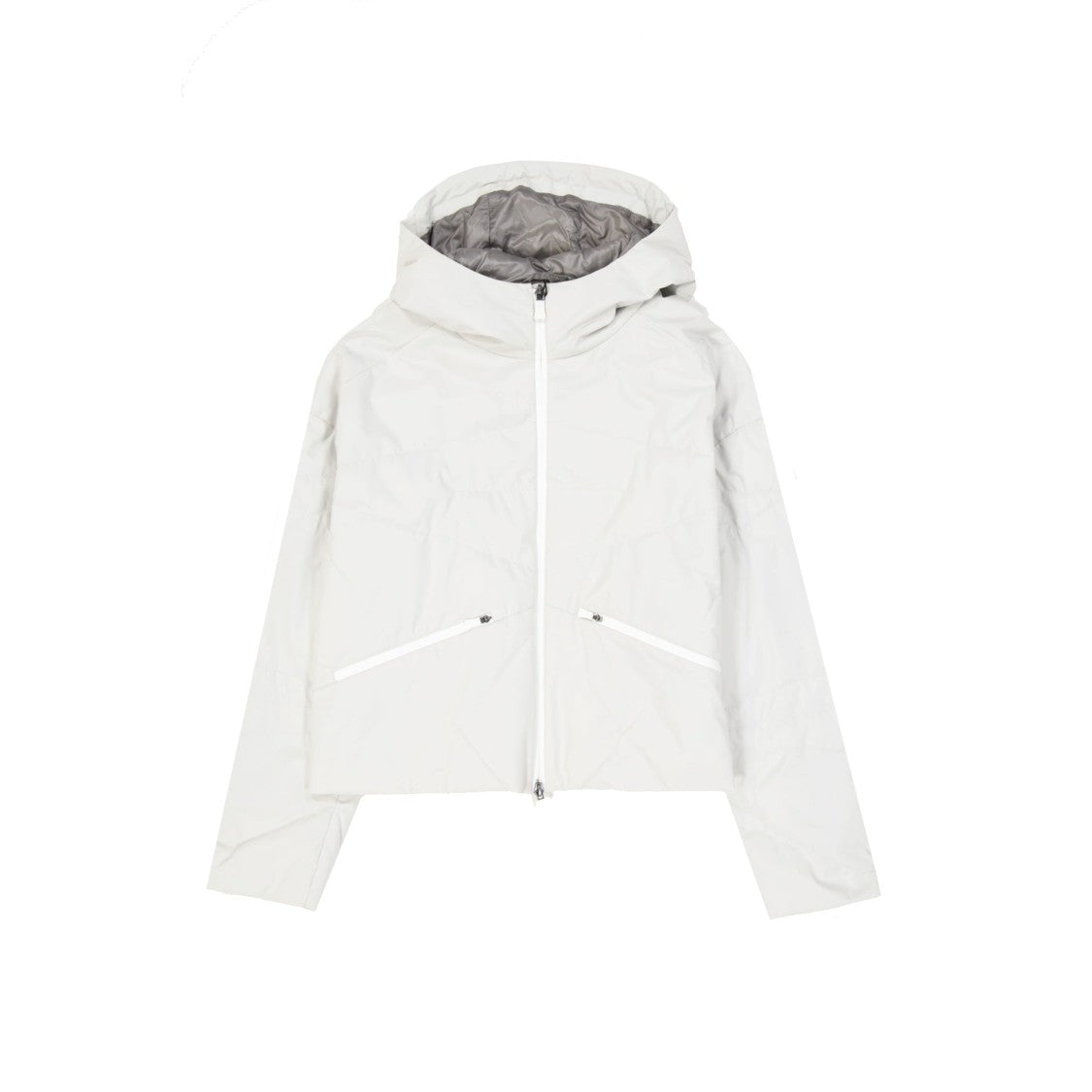 Herno Cropped Down Jacket With Design And Hood