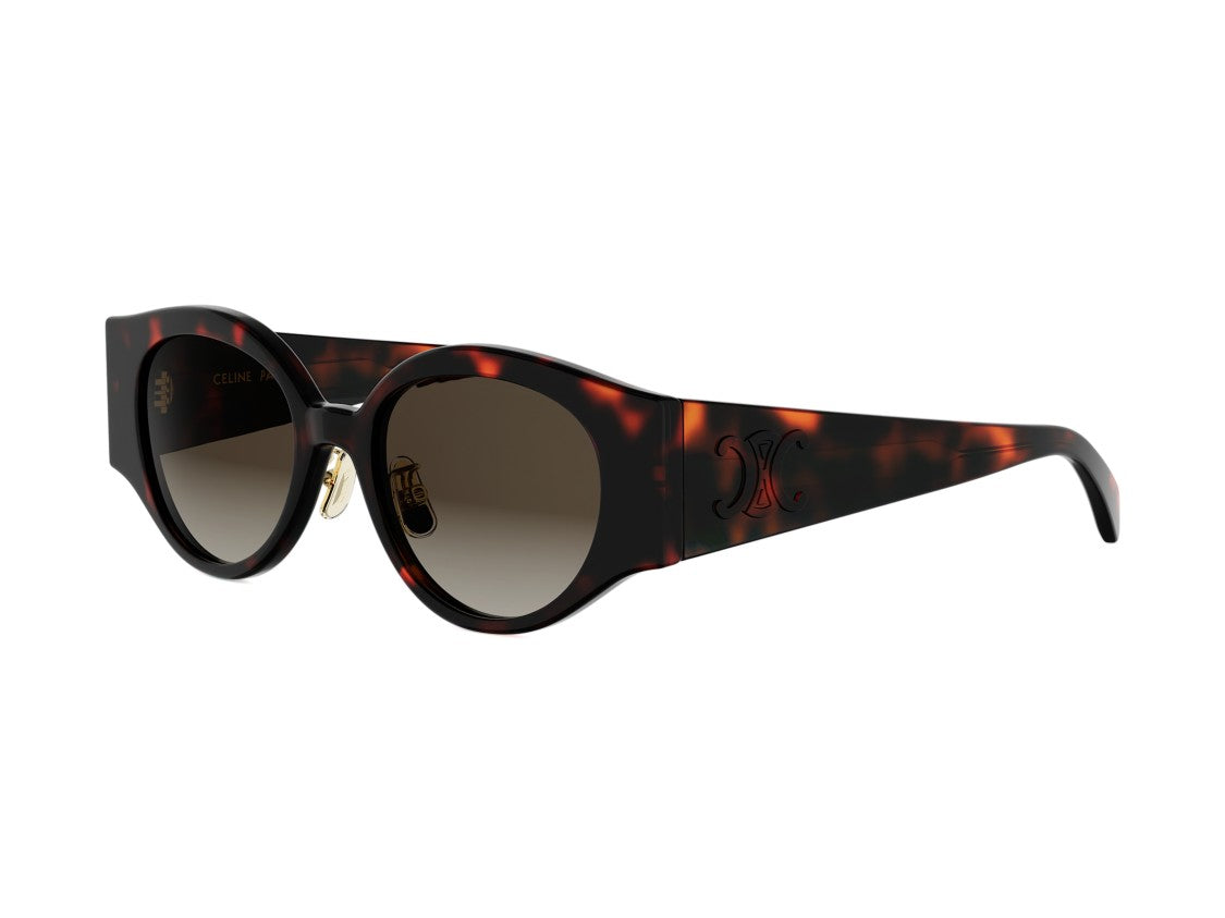 Celine Cl40341f Tortoiseshell Oversized Round Frame Sunglasses