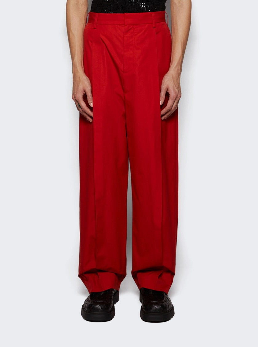 Marni Full-Length Red Trousers With Structured Design