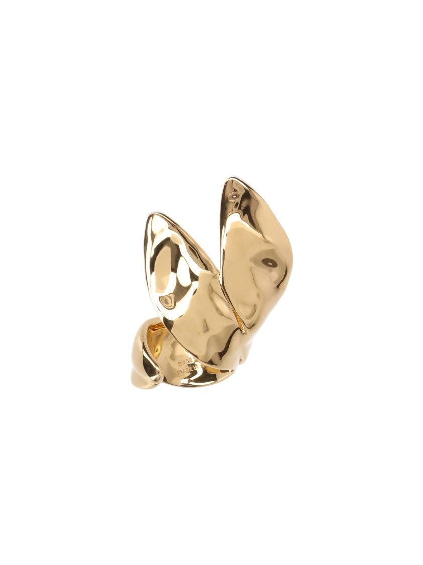 Balenciaga Sculptural Gold-Tone Ring With Abstract Petal Design