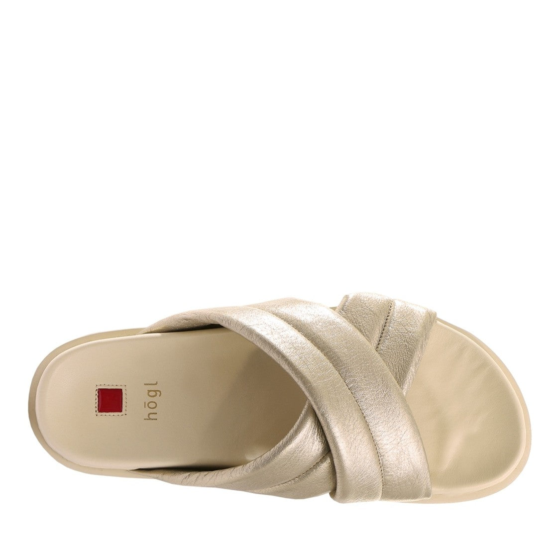 Högl Bronze Tessa Metallic Leather Wedge Slippers