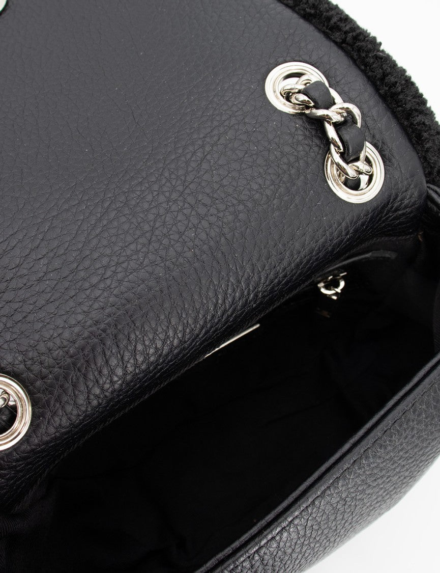 Ermanno Firenze Black Shoulder Bag With Jewelled Logo