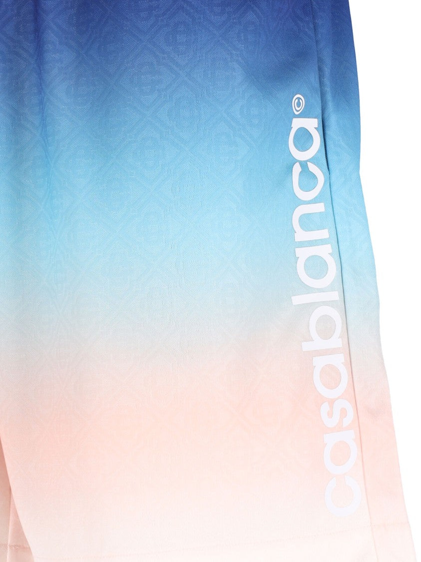 Casablanca Gradient Monogram Shorts With Elasticized Waistband