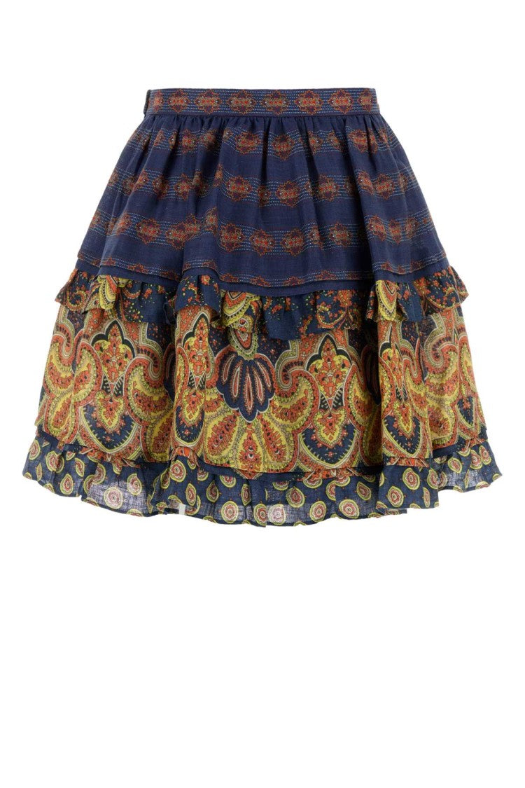 Valentino Garavani Printed Linen Skirt
