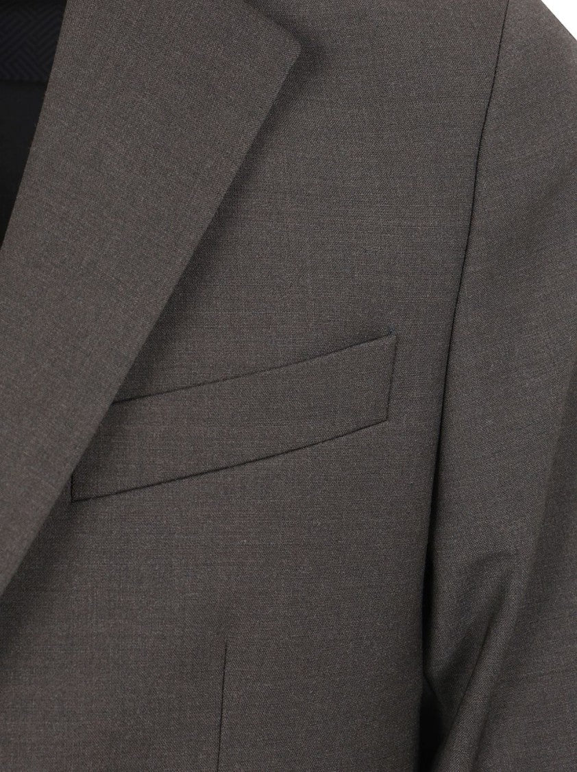 Rrd Grey Tailored Structured Notched Lapel Blazer