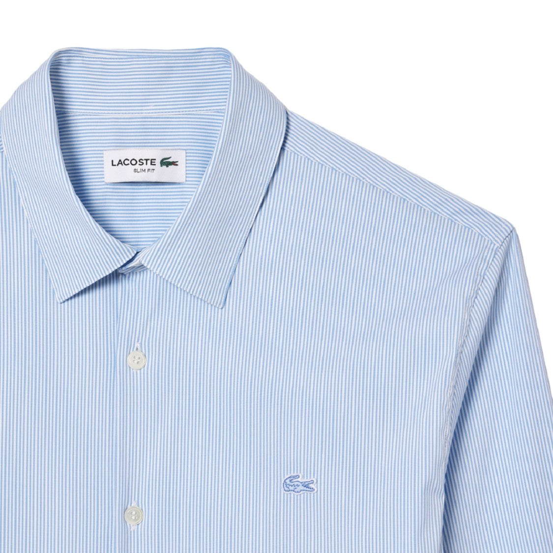 Lacoste Clear Blue Striped Slim Fit Shirt