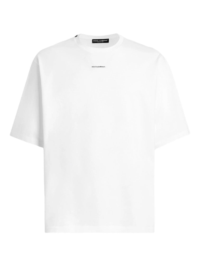 Dolce & Gabbana White Relaxed Fit Cotton Logo T-Shirt