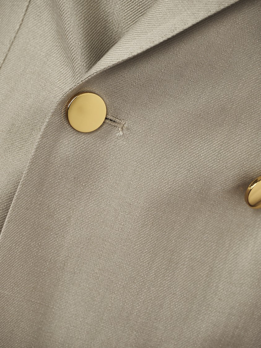 Tagliatore Tailored Double-Breasted Jacket With Gold Buttons
