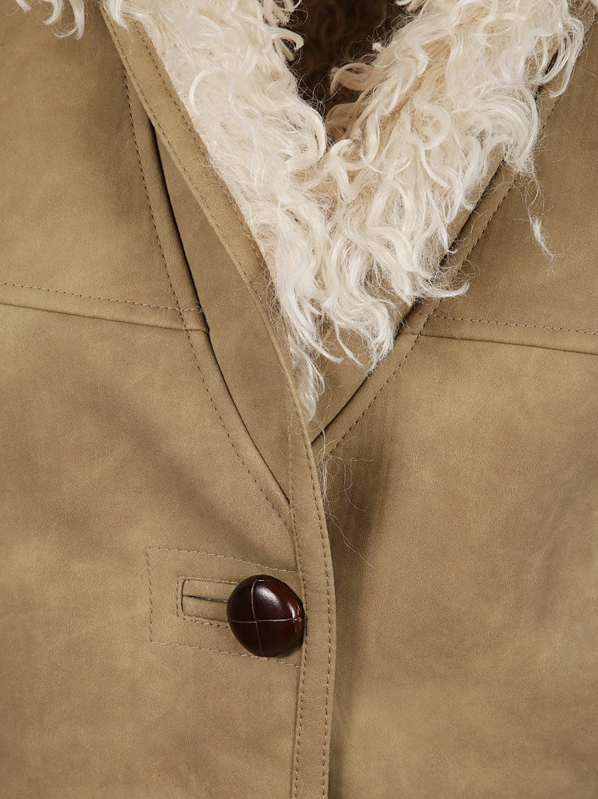 Isabel Marant Sleeveless Double-Faced Shearling-Effect Jacket