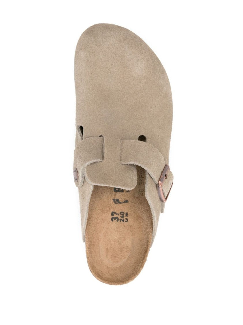 Birkenstock Suede Cork-Footbed Closed-Toe Sandals
