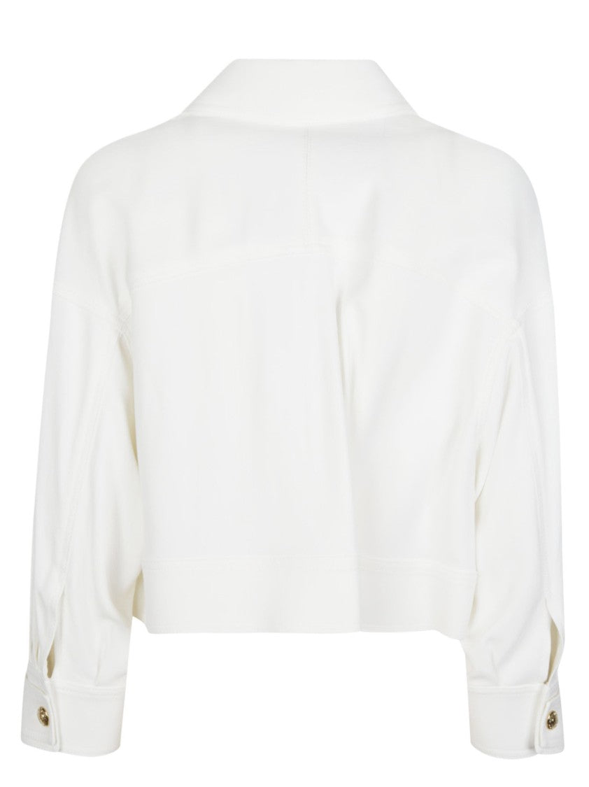 Elisabetta Franchi Viscose-Blend Three-Quarter Sleeve Cropped Caban
