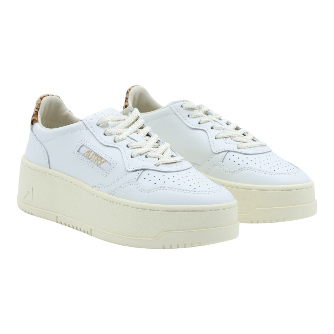 Autry Chunky Platform Sneakers With Leopard Print Accent