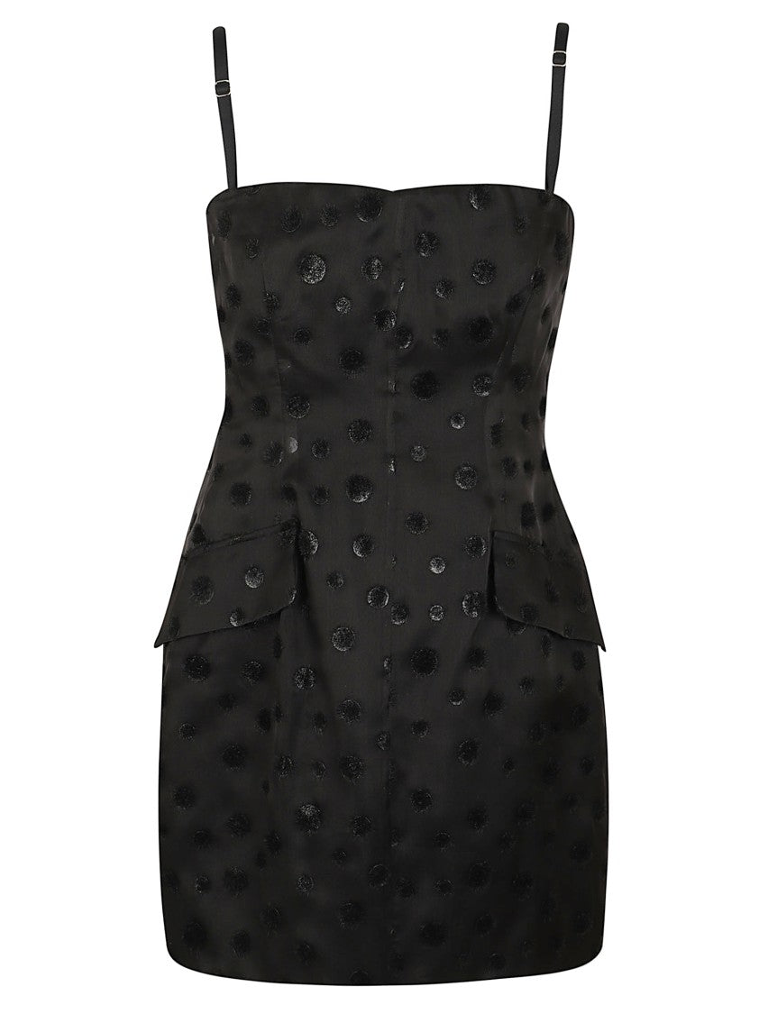 Max Mara Hourglass Silk Organza Mini Dress With Geometric Neckline