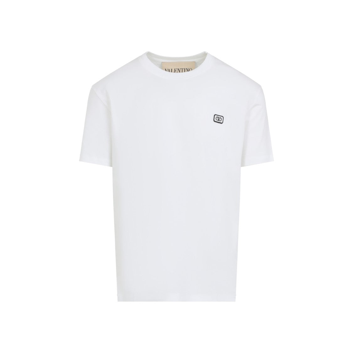 Valentino Ivory Cotton Jersey T-Shirt With Vlogo Accent