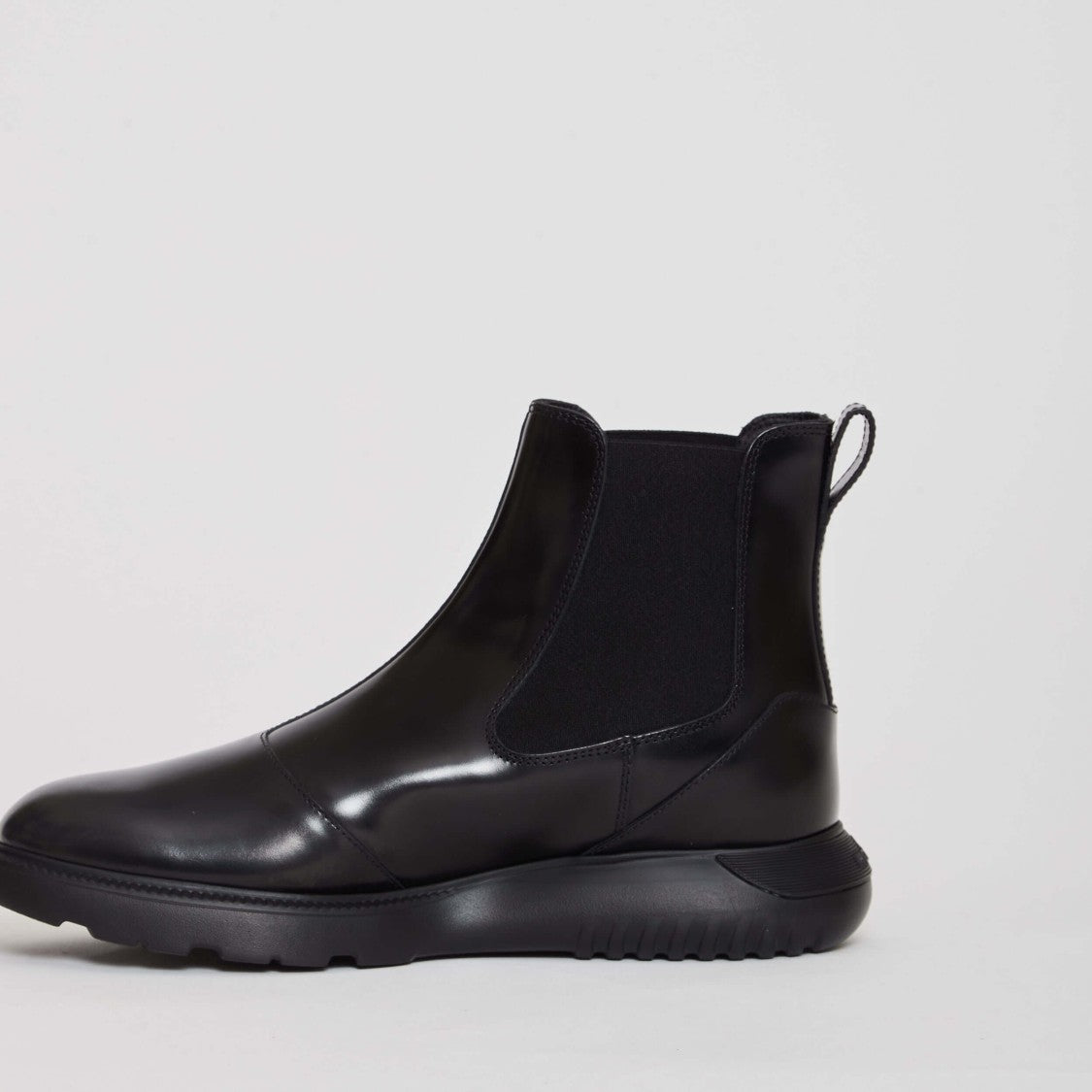 Hogan Black Leather Ankle Boots