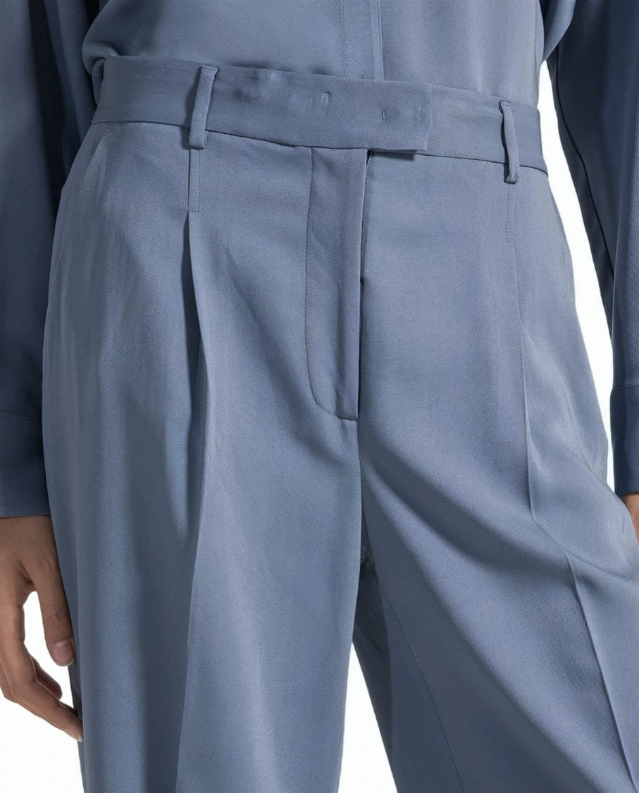 Seventy Tailored Front-Pleats Cady Flared Pants