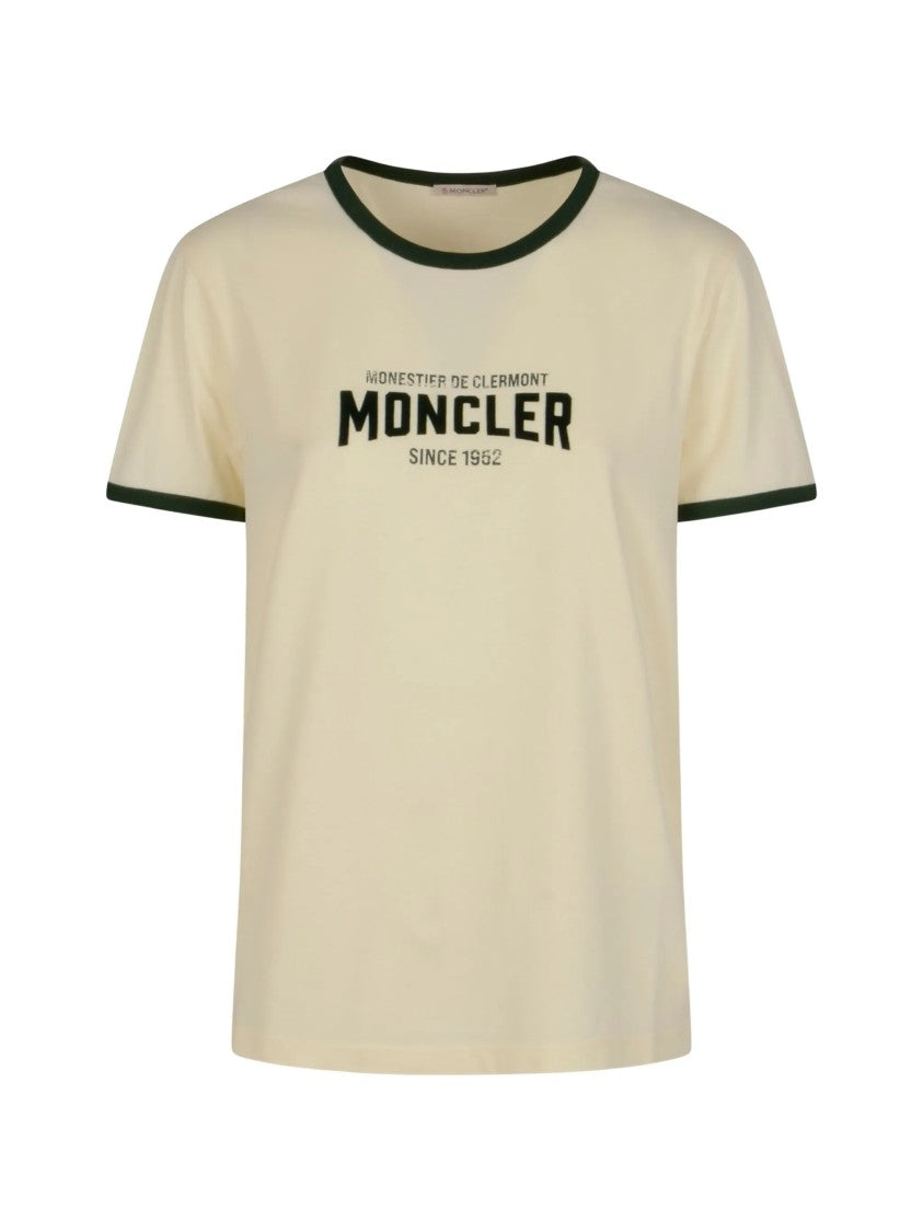 Moncler Beige Vintage Print Cotton T-Shirt
