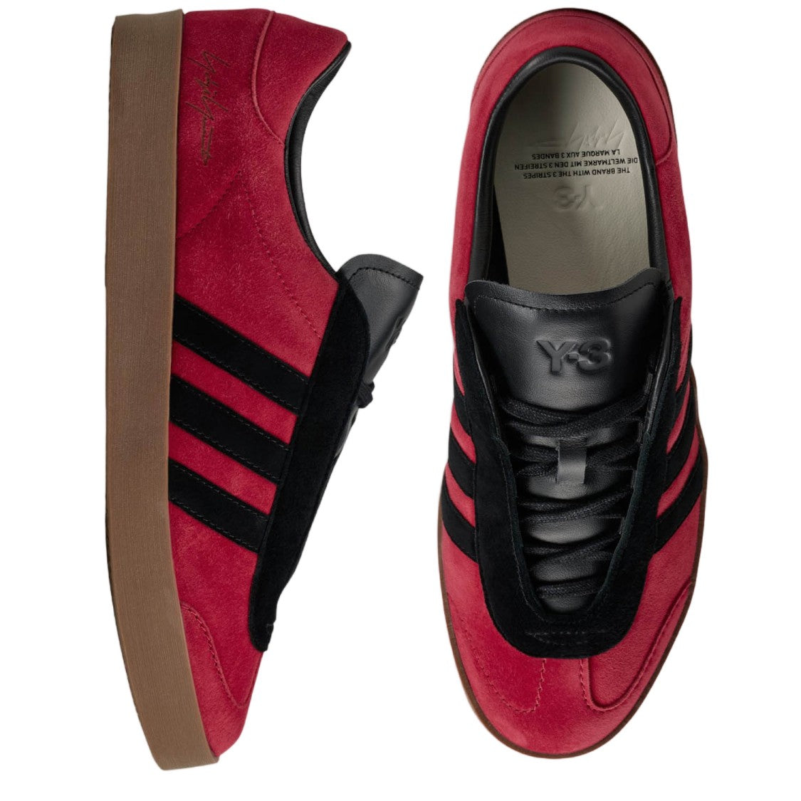 Y-3 Red Gazelle Low-Top Suede Sneakers