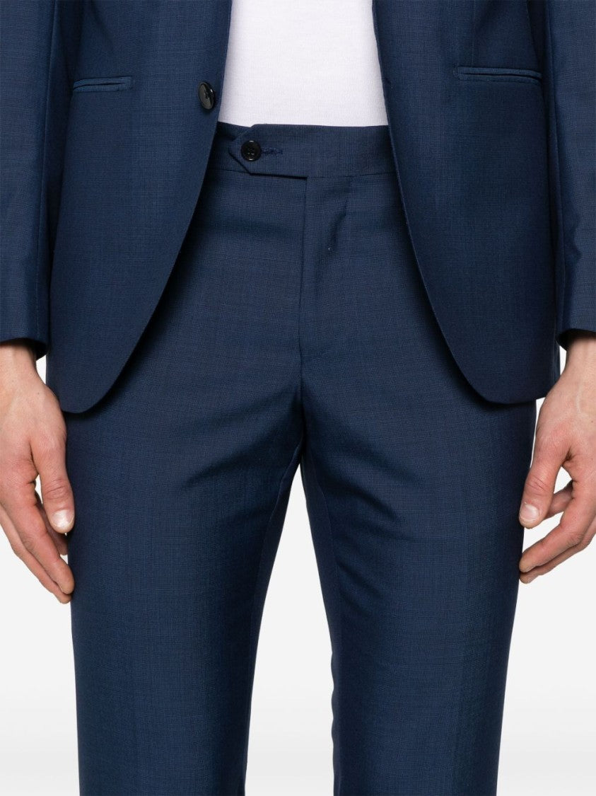 Luigi Bianchi Navy Blue Tailored Wool Suit