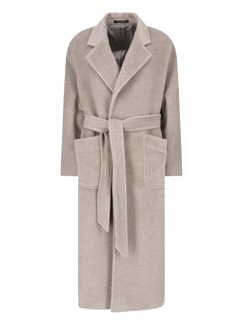 Tagliatore Brown Charlize Alpaca Virgin Wool Belted Coat
