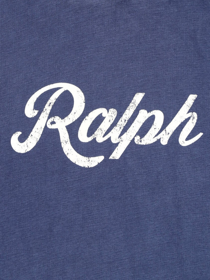 Polo Ralph Lauren Blue Cotton-Blend Hooded Logo Sweatshirt