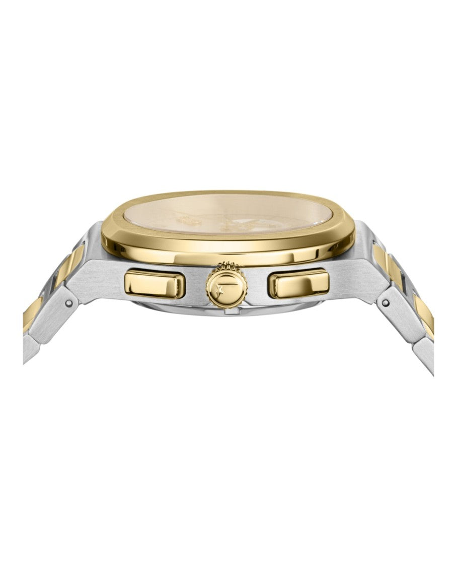 Ferragamo Elliptical Chronograph Watch With Two-Tone Case
