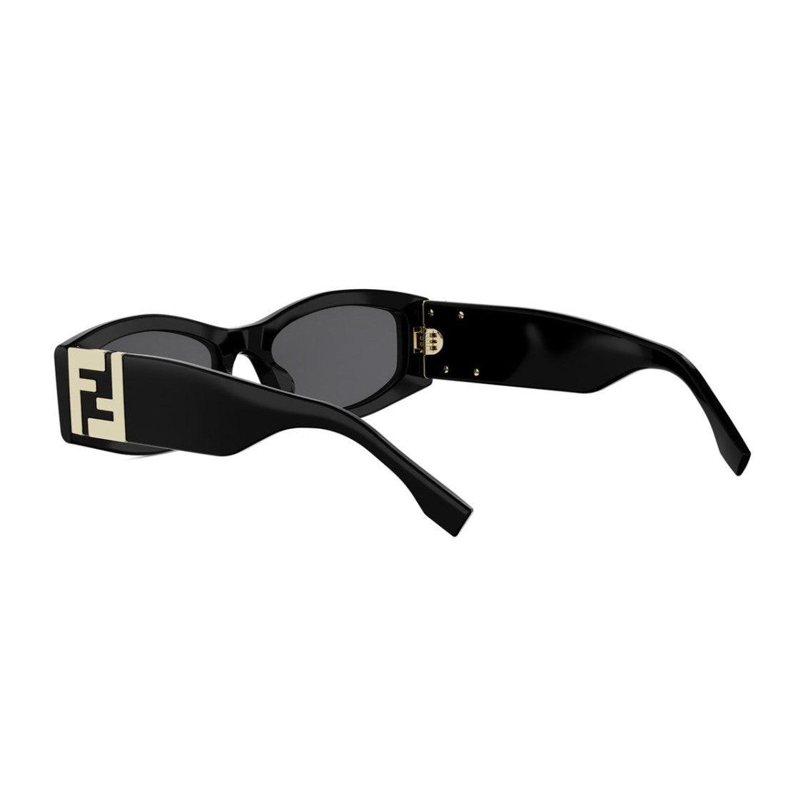 Fendi Black Fe40204i Rectangular Acetate Sunglasses