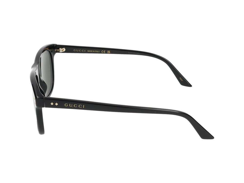 Gucci Black Diamond Accents Square Frame Acetate Sunglasses