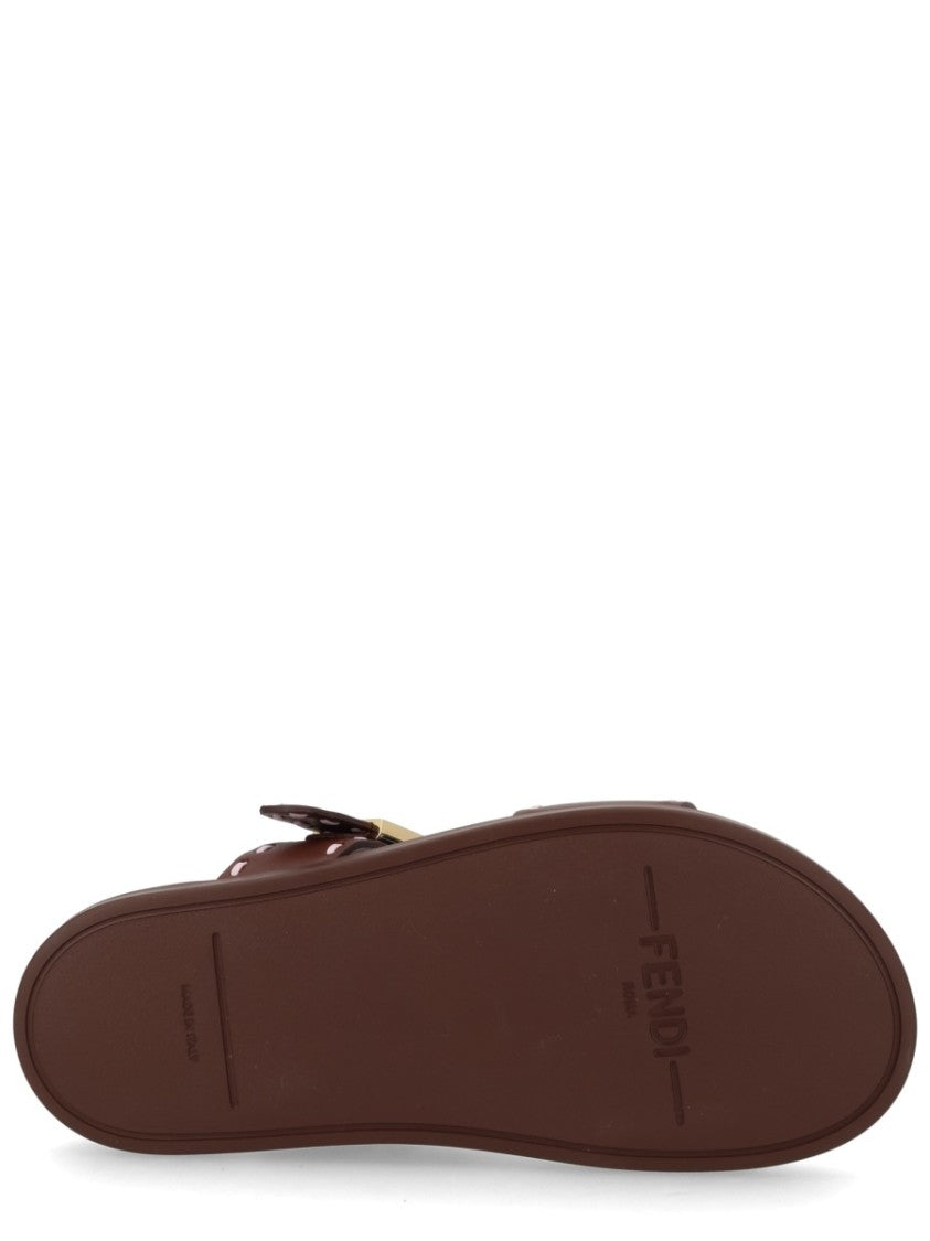 Fendi Fendi Feel Buckled Calf Leather Sandals