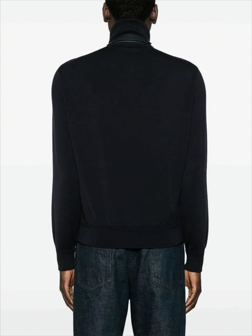 Tom Ford Black Zip Jacket With Ribbed Details