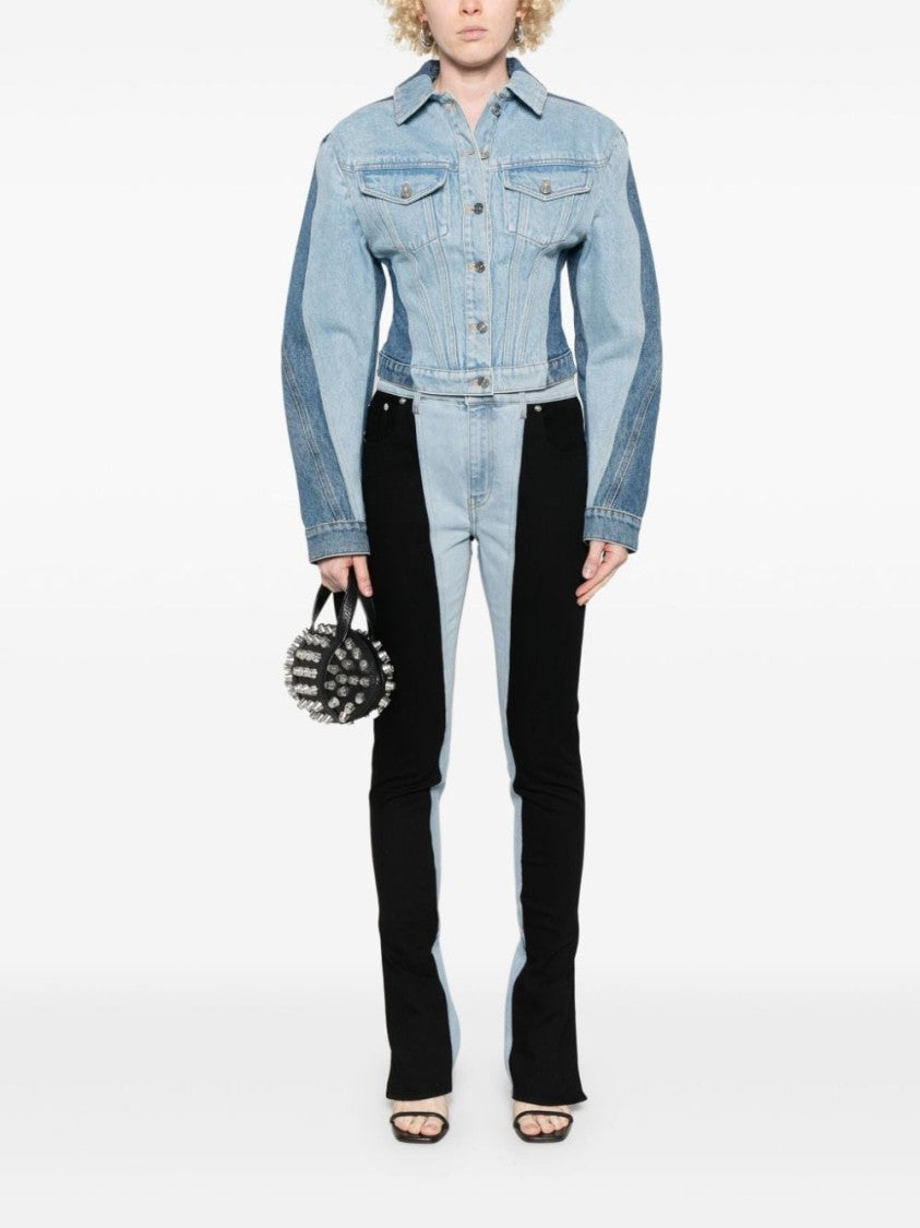 Mugler Two-Tone Skinny Jeans
