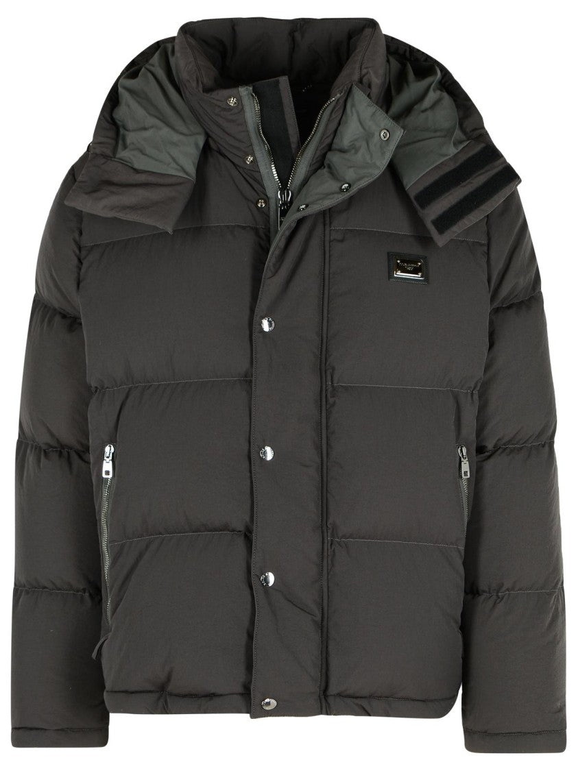 Dolce & Gabbana Grey Polyamide Down Jacket