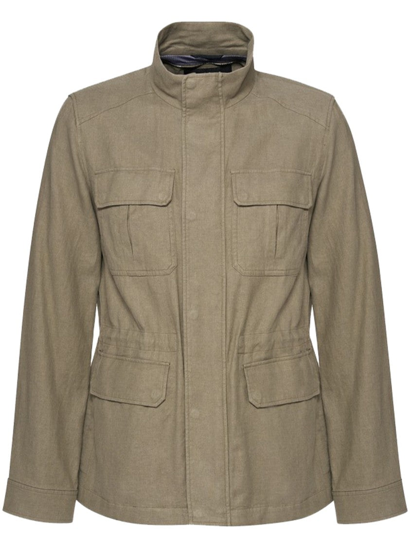 Geox Green Recanati Structured Cotton Utility Jacket