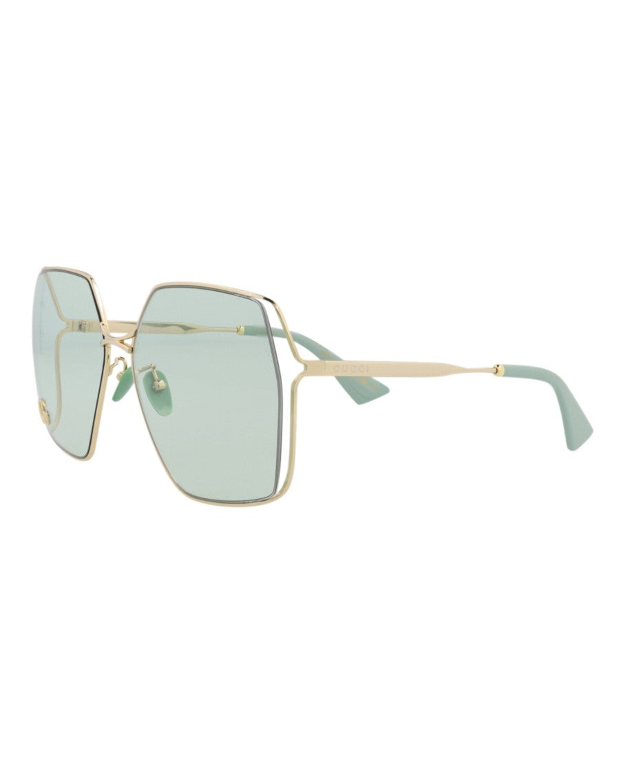 Gucci Square-Frame Metal Sunglasses