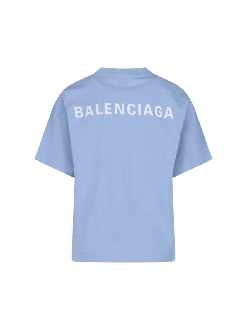 Balenciaga Logo T-Shirt – Light Blue