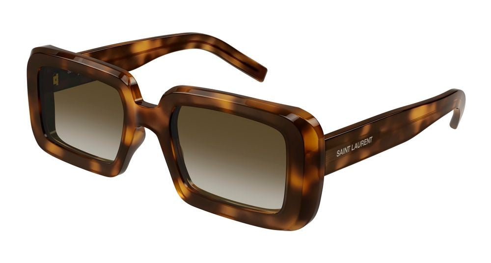 Saint Laurent Havana Oversized Square Frame Sunglasses