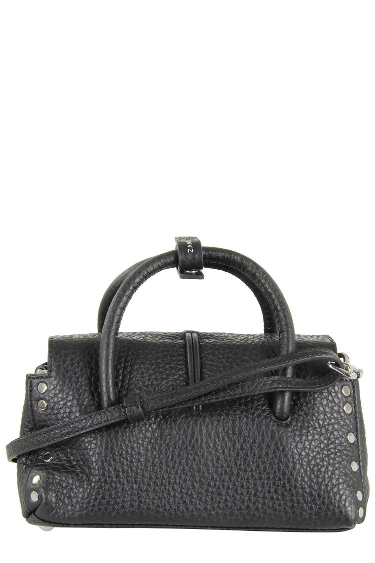 Zanellato Black Hammered Leather Tote Bag