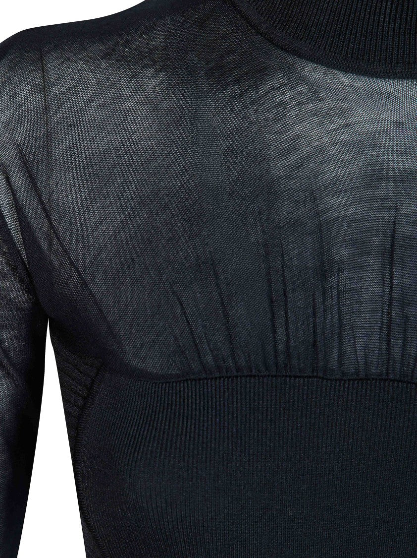 Elisabetta Franchi Sheer Knit Keyhole Bodysuit