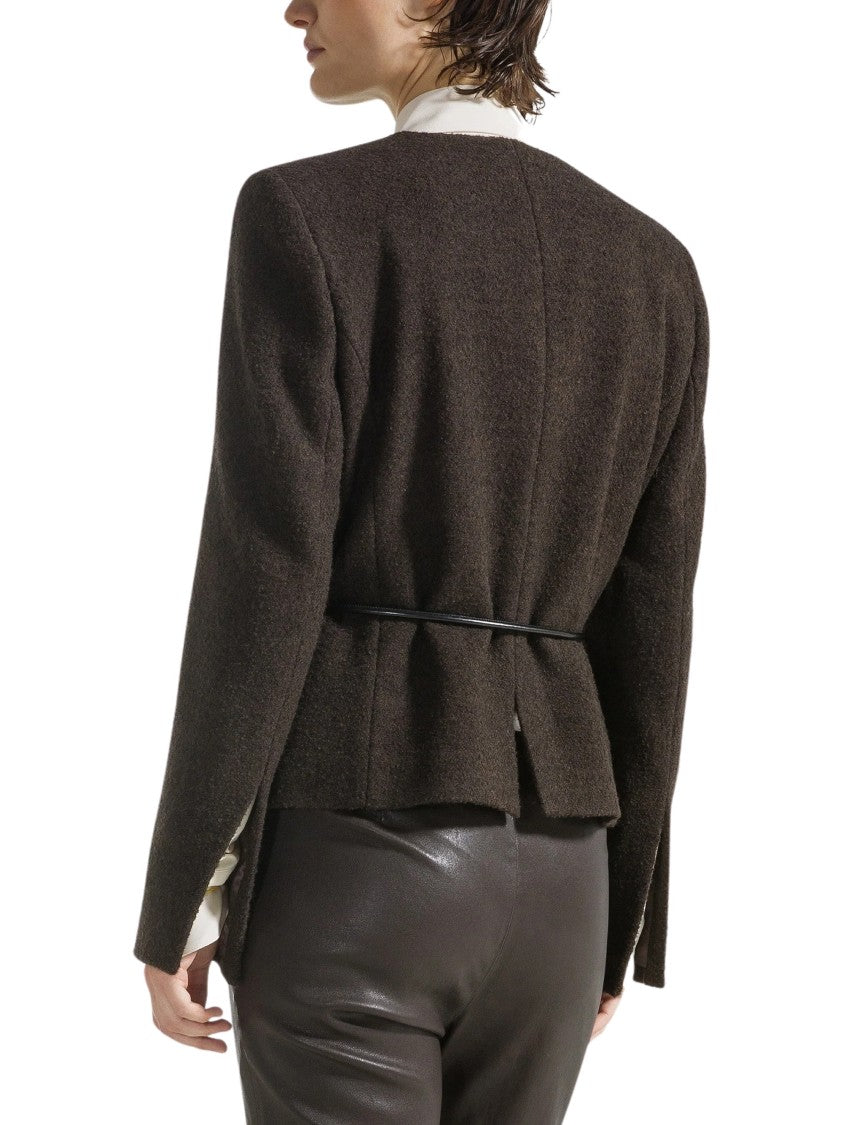 Seventy Structured Belted Wool-Blend Jacket