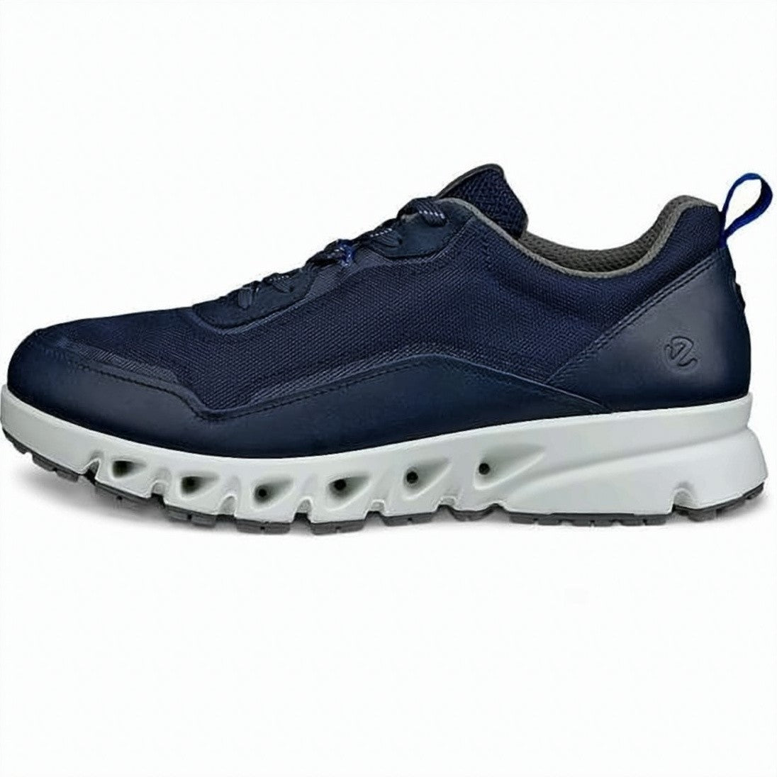 Ecco Navy Leather And Textile Ecco Sneakers With Cut-Out Sole