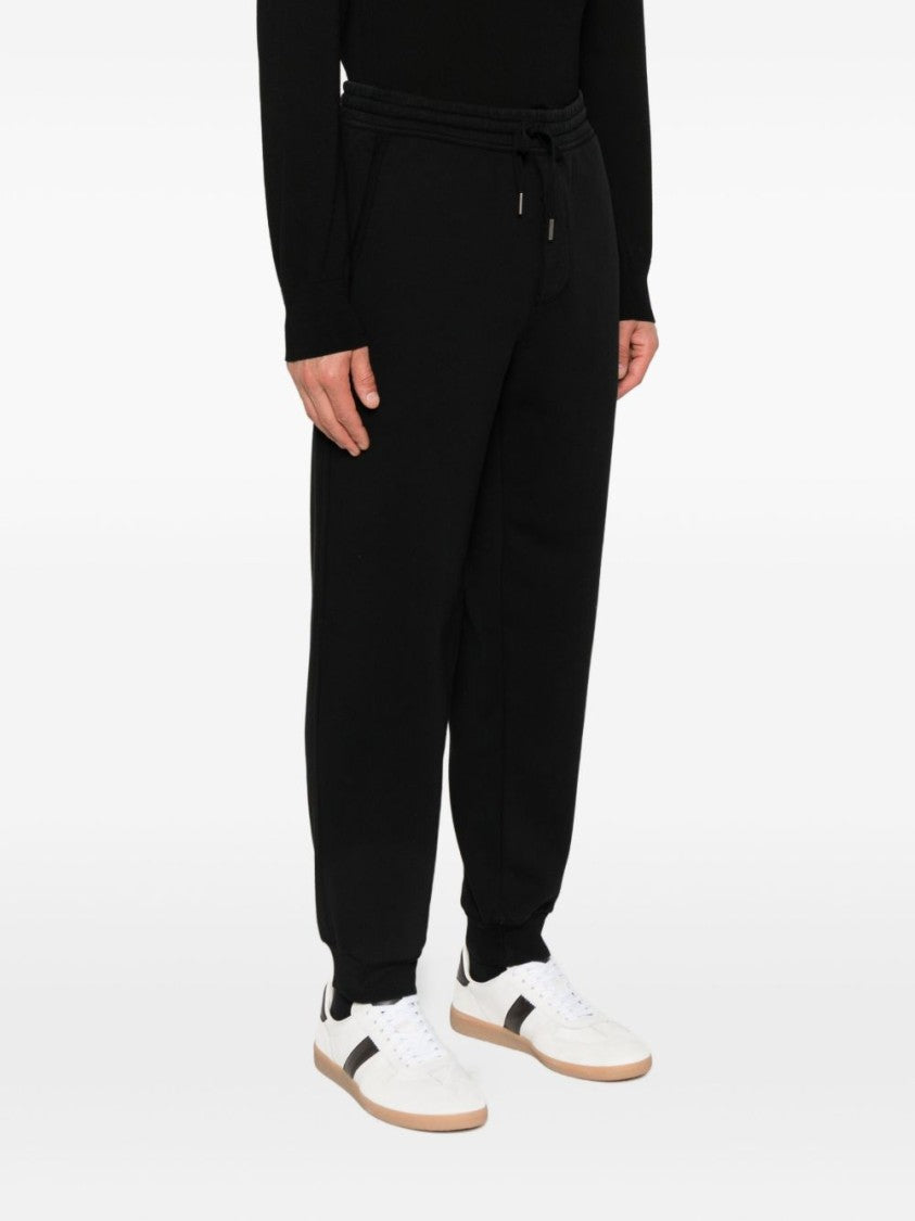 Tom Ford Relaxed Fit Black Trousers With Ribbed Cuffs