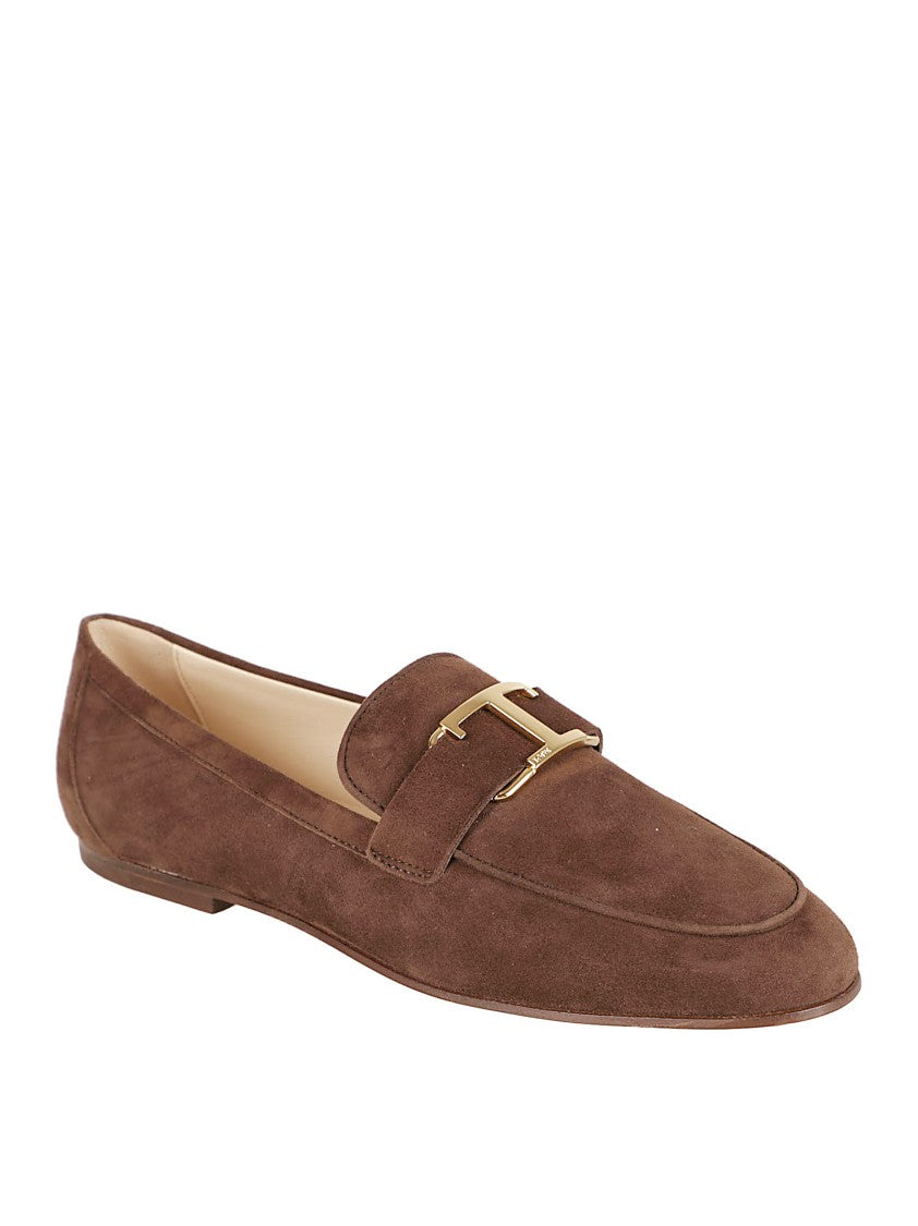 Tod's T Timeless Brown Suede Loafers