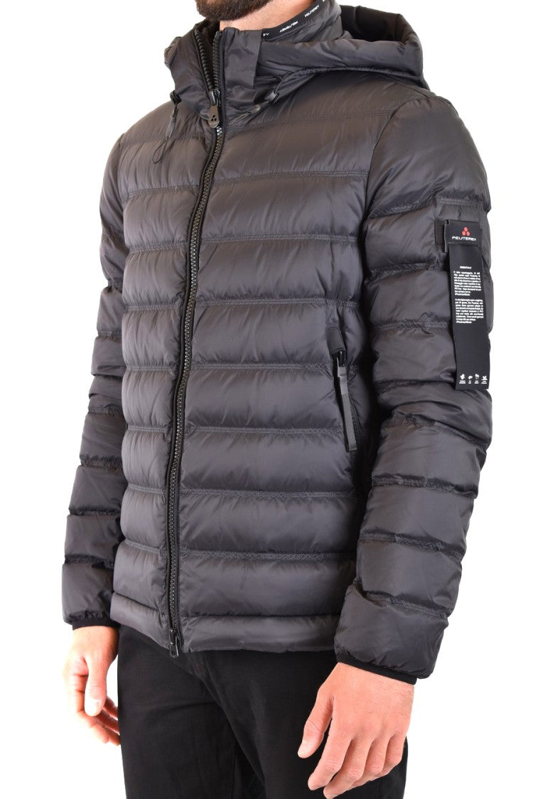 Peuterey Quilted Black Puffer Jacket With Hooded Design
