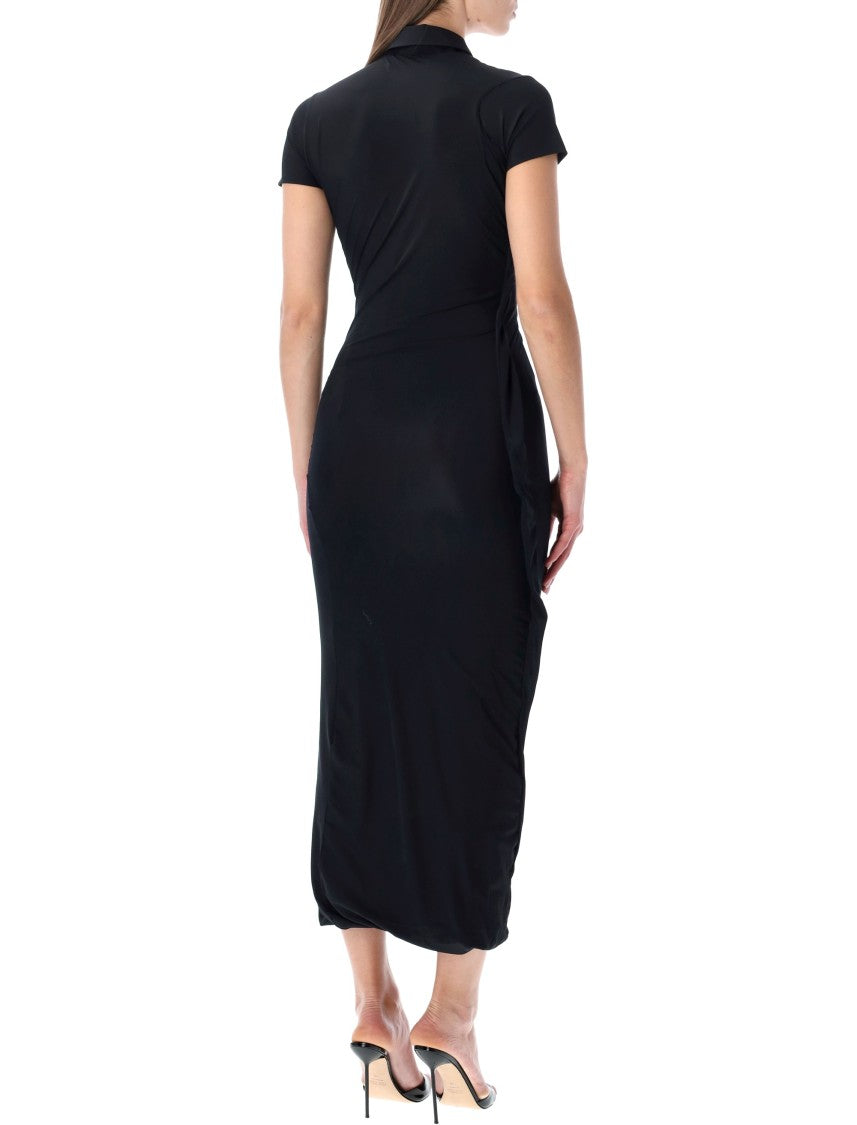 Ottolinger Black Twisted Polo Midi Dress