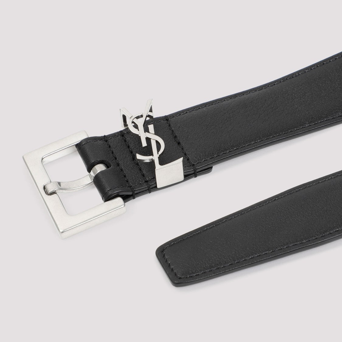 Saint Laurent Black Lamb Leather Belt