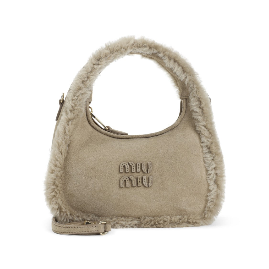 Miu Miu Sand Beige Calf Leather Shoulder Bag